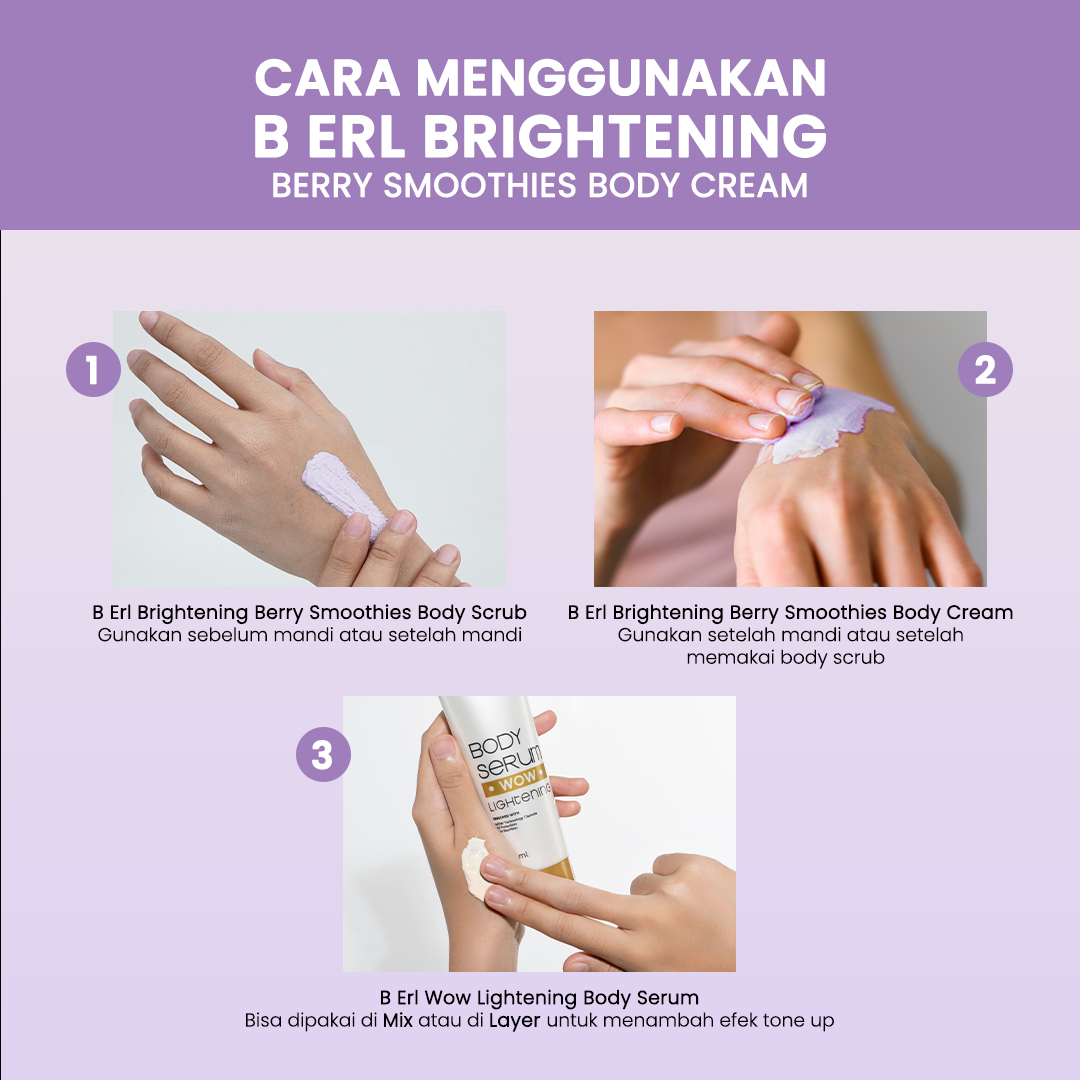 BUNDLING 2 PCS B ERL BRIGHTENING BERRY SMOOTHIES BODY CREAM