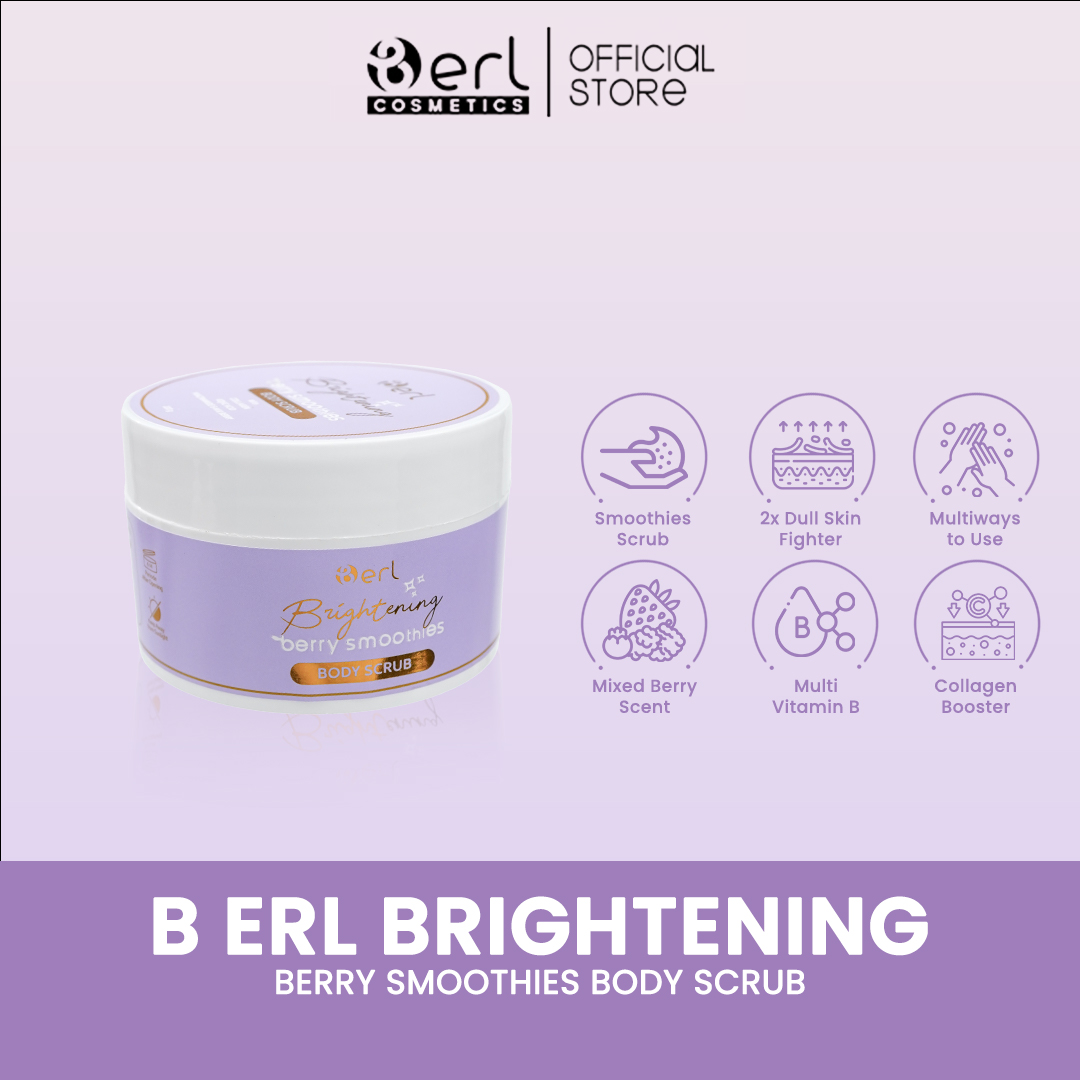 BUNDLING 2 PCS B ERL BRIGHTENING BERRY SMOOTHIES BODY SCRUB