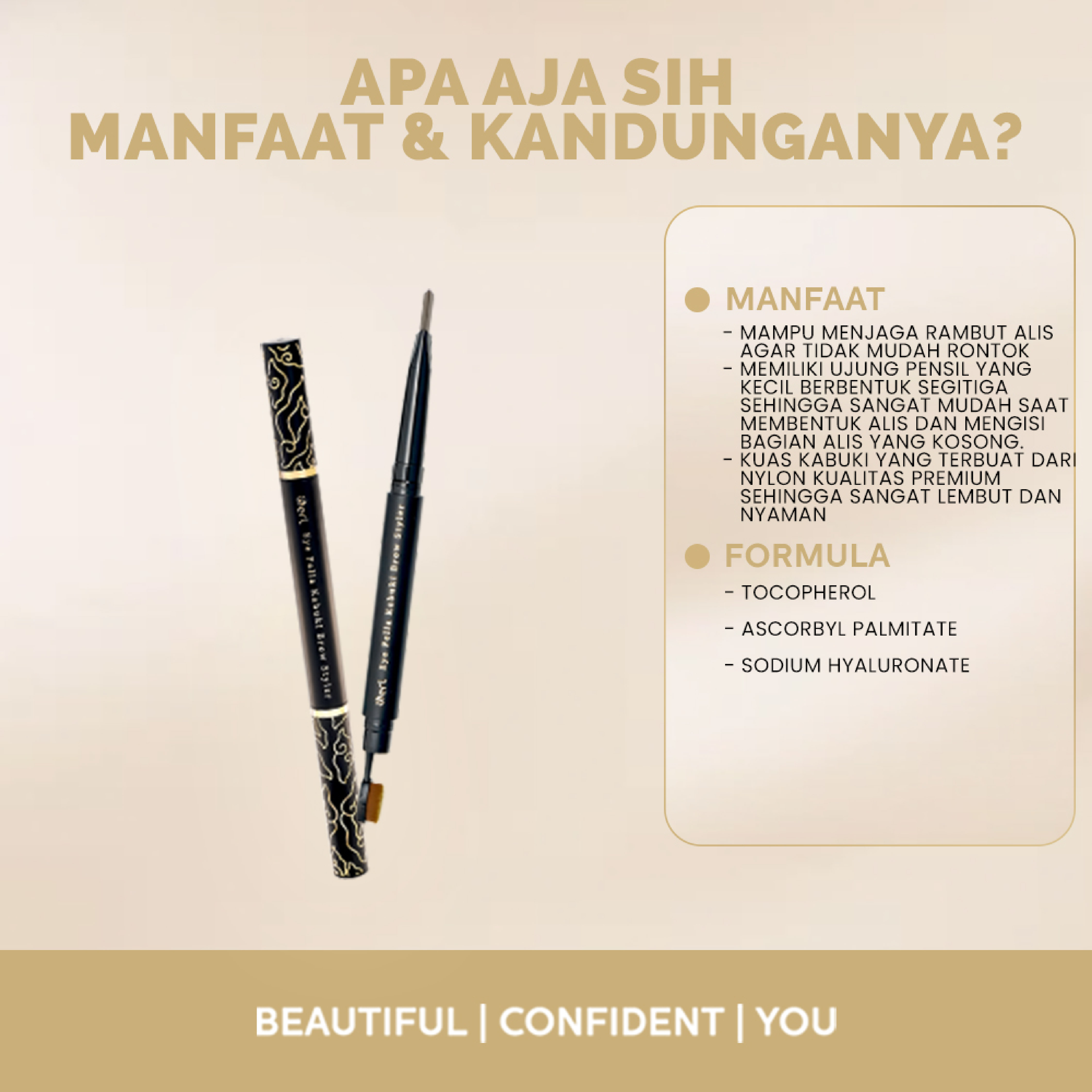 BUNDLING 2 PCS B ERL EYE FELLA KABUKI BROW STYLER (NATURAL GREY)