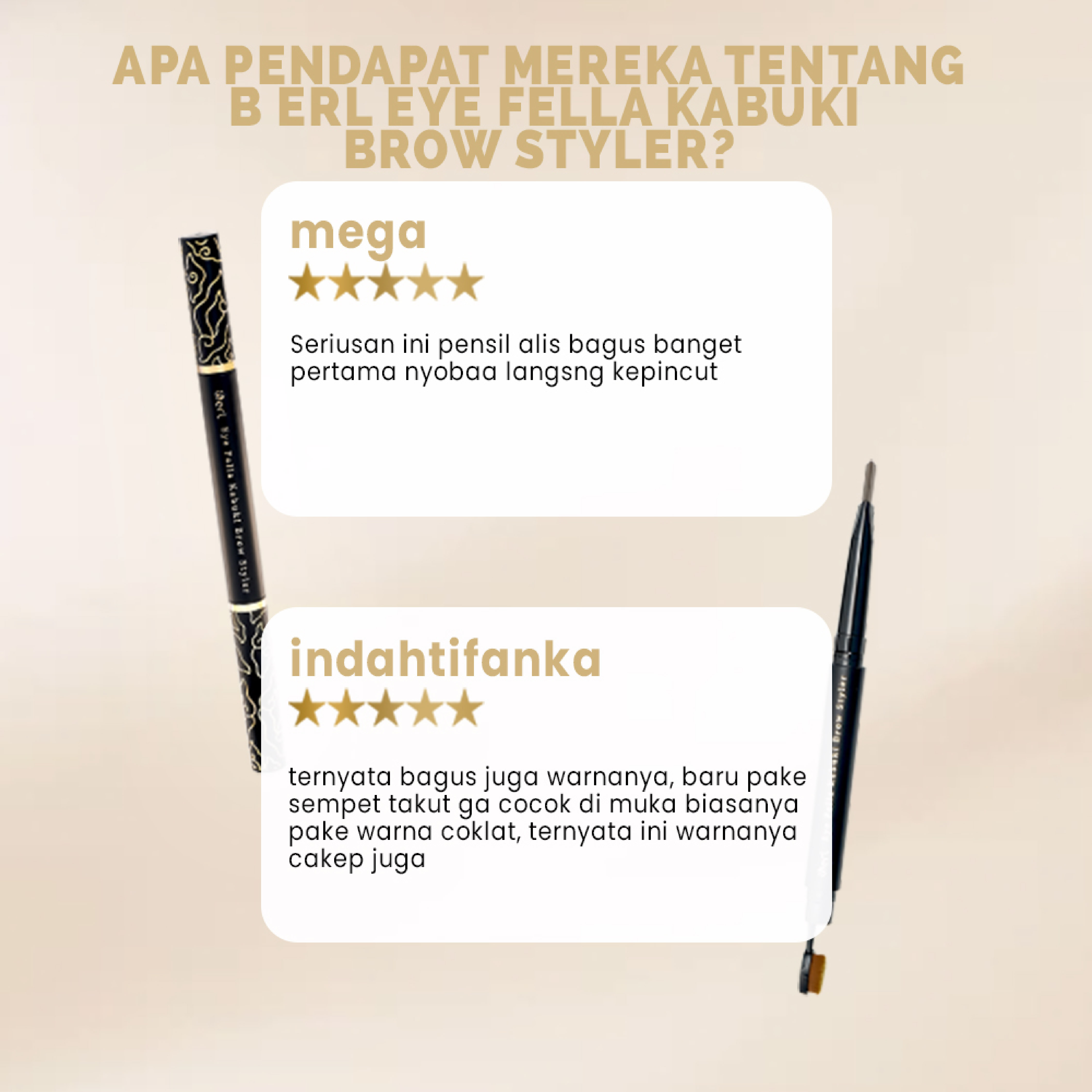 BUNDLING 2 PCS B ERL EYE FELLA KABUKI BROW STYLER (NATURAL GREY)