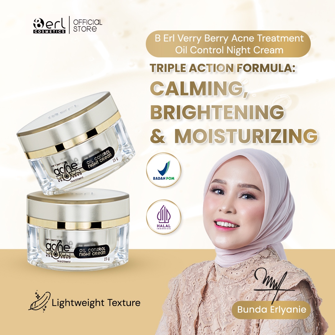 SATUAN B ERL VERY BERRY ACNE TREATMENT OIL CONTROL NIGHT CREAM
